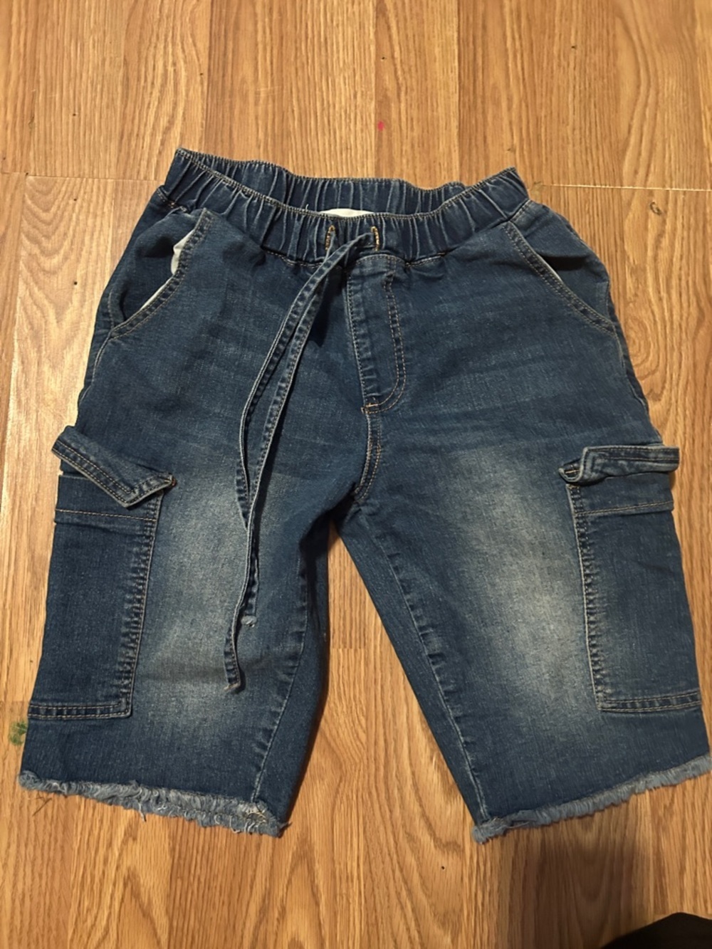 Kids Denim Cargo Shorts - Blue